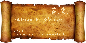 Peklyanszki Kászon névjegykártya